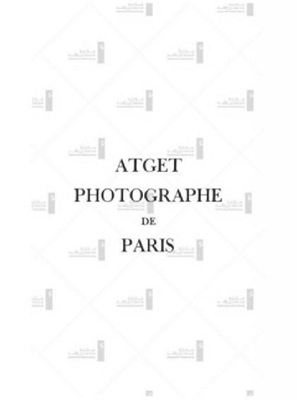  Atget, photographe from Paris