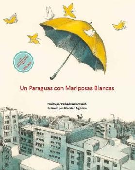  Un paraguas con mariposas blancas