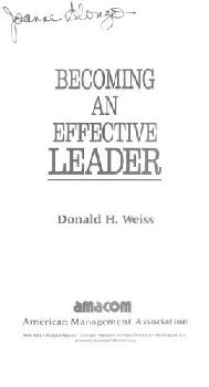  Becoming an effective leader