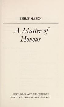  A matter of honour