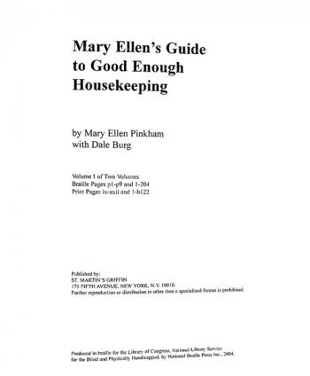  Mary Ellen's guide to good enough housekeeping