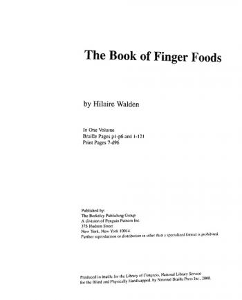 The book of finger foods