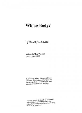  Whose body ?