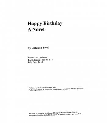  Happy birthday : a novel