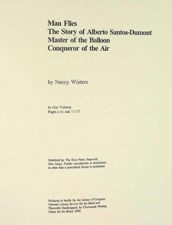  Man flies : the story of Alberto Santos-Dumont, master of the balloon, conqueror of the air