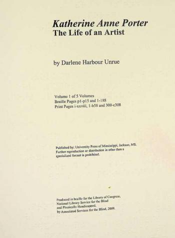  Katherine Anne Porter : the life of an artist