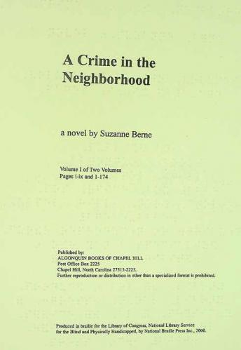 A crime in the neighborhood : a novel