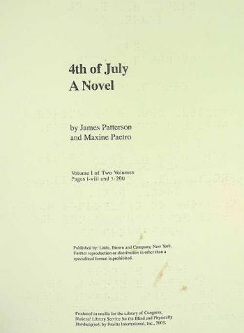4th of July : a novel / by James Patterson and Maxine Paetro