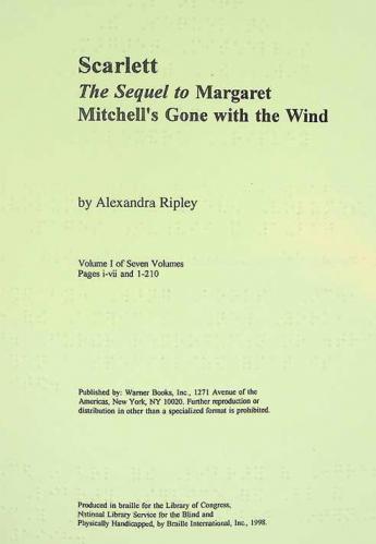  Scarlett : the sequel to Margaret Mitchell's Gone with the wind
