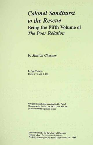  Colonel Sandhurst to the rescue