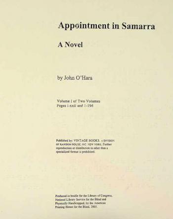  Appointment in Samarra : a novel