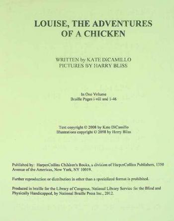 Louise, the adventures of a chicken