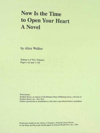  Now is the time to open your heart : a novel
