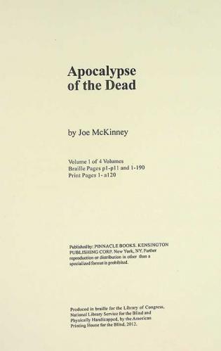  Apocalypse of the dead