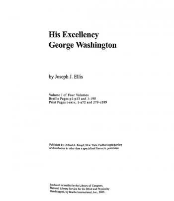  His Excellency : George Washington