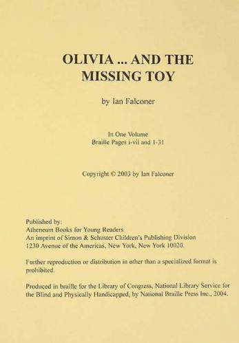 Olivia- and the missing toy