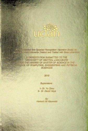  An investigation into speaker recognition algorithm based on artificial neural networks trained and tested with short utterance