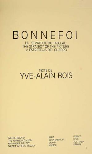  Bonnefoi : la estrategie du tableau = the strategy of the picture = la estrategia del cuadro