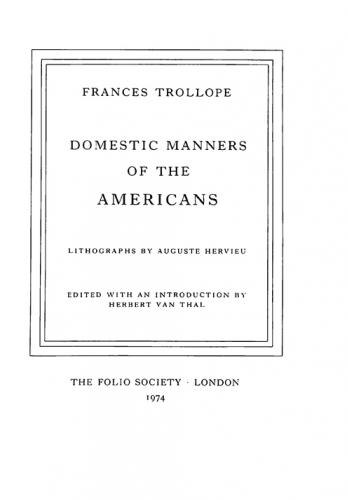 Domestic manners of the Americans