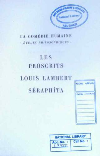 Les Proscrits, Louis Lambert, Séraphita