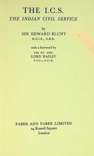  The I.C.S. : the Indian civil service