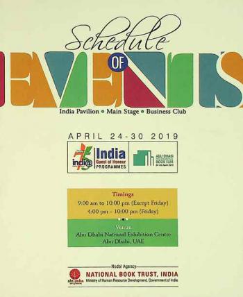  Schedule of events : India pavilion, main stage, business club : April 24-30, 2019