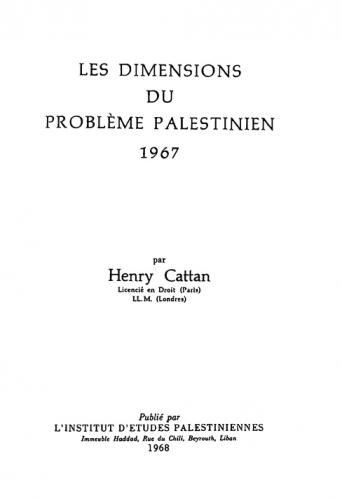  Les dimensions du problème palestinien 1967