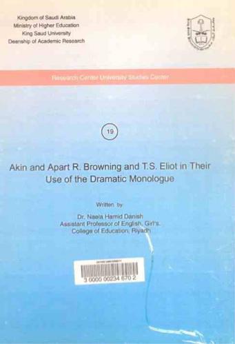  Akin and Apart : R. Browning and T.S. Eliot in their use of the dramatic monologue