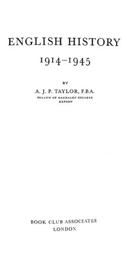  English history, 1914-1945