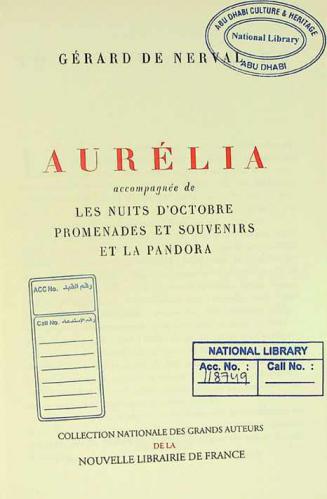  Aurélia : accompagnée de les nuits d'octobre promenades et Souvenirs et la pandora