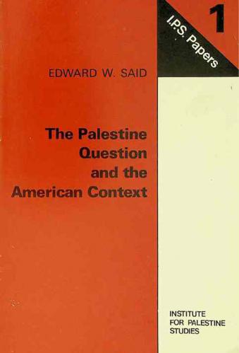  The Palestine question and the American context