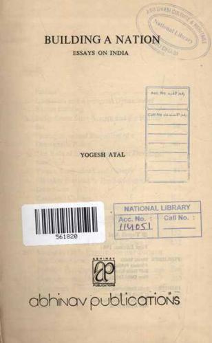  Building a nation : essays on India