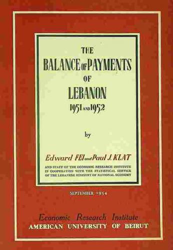  The balance of payments of Lebanon, 1951 and 1952