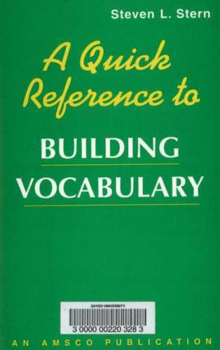 A quick reference to building vocabulary