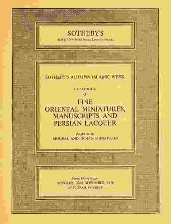  Catalogue of fine Oriental miniatures, manuscripts and Persian lacquer