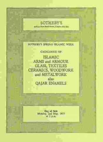  Islamic arms and armour, glass, textiles, ceramics, woodwork and metalwork, also Qajar enamels