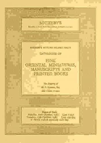  Fine oriental miniatures, manuscripts and printed books ... which will be sold by auction