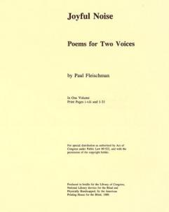  Joyful noise : poems for two voices