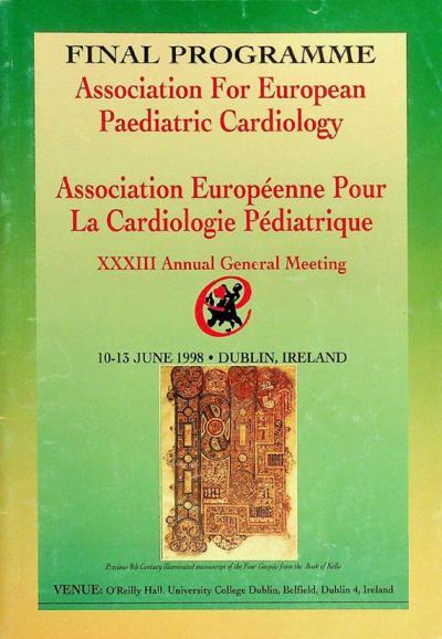  Association for European Paediatric Cardiology, XXXIII Annual Meeting, Dublin, 10-13 June 1998 = Association europeenne pour la cardiologie pediatrique