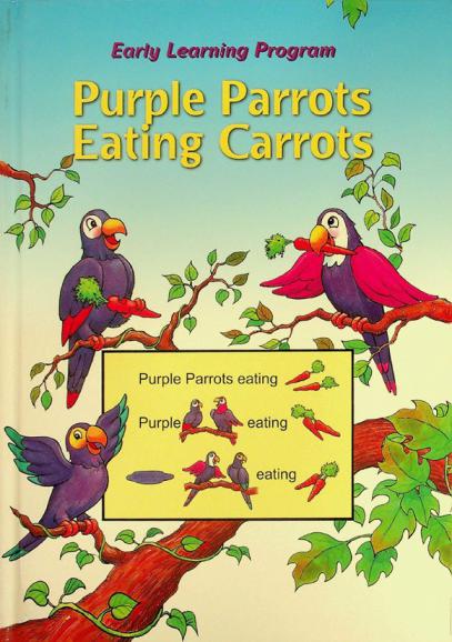  Purple parrots eating carrots