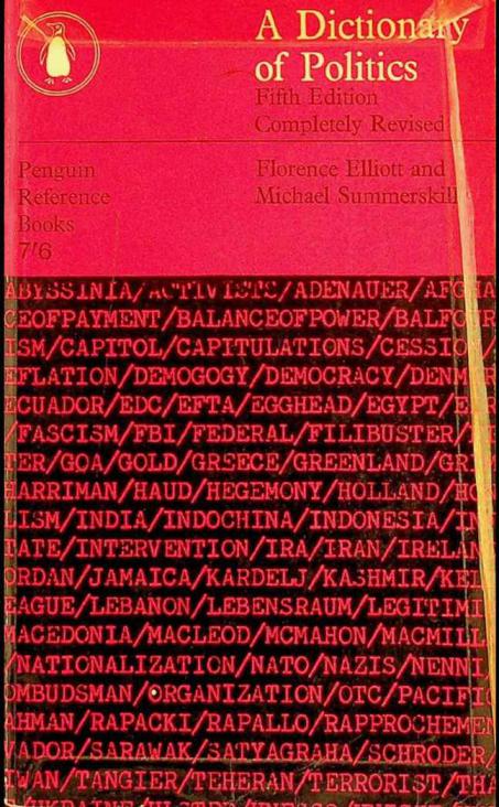  A dictionary of politics