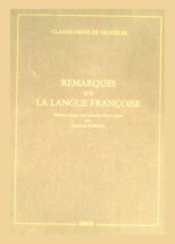  Remarques sur la langue françoise