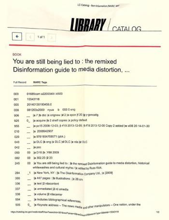  You are still being lied to : the remixed Disinformation guide to media distortion, historical whitewashes and cultural myths