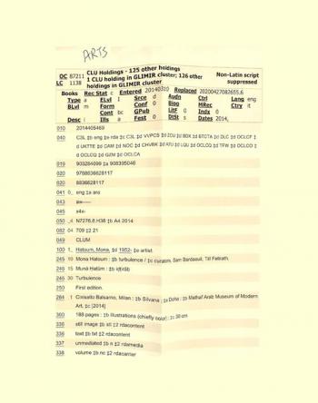  Mona Hatoum : turbulence = منى حاطوم : اضطراب