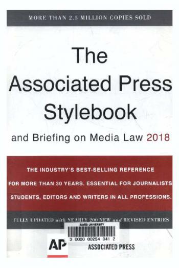  The associated press stylebook 2018 : and briefing on media law (2018 edition)