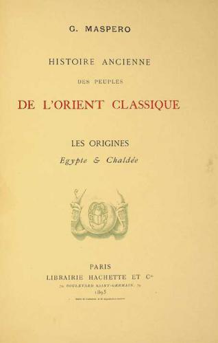  Histoire ancienne des peuples de l'Orient classique