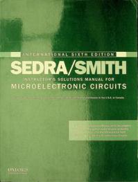  Instructor's solution manual for microelectronic circuits