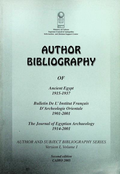  Bulletin de l’Institut Français d’Archéologie Orientale 1901–2001 : The Journal of Egyptian Archaeology 1914–2001