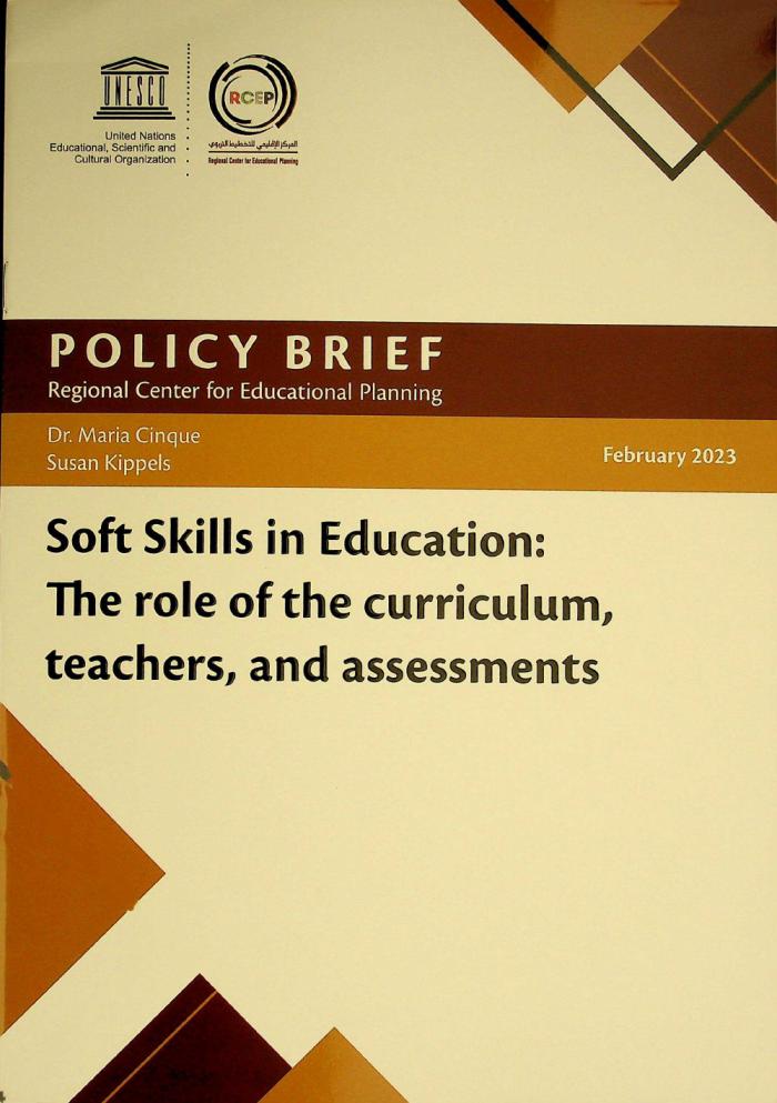  Soft skills in education : the role of the curriculum, teachers, and assessments